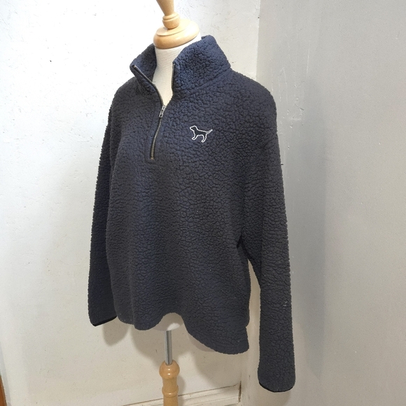 Victoria's Secret |  grey Sherpa turtleneck half zipper Pullover sweater - Picture 3 of 10